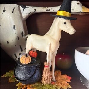 Halloween Breyer Figurine with Witch Hat and Cauldron